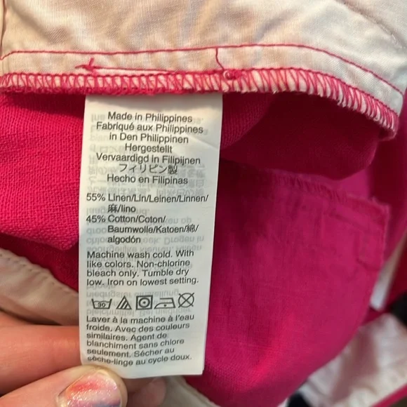 NWT J CREW FACTORY | Hot Pink Linen Blend Shorts - Picture 6 of 6